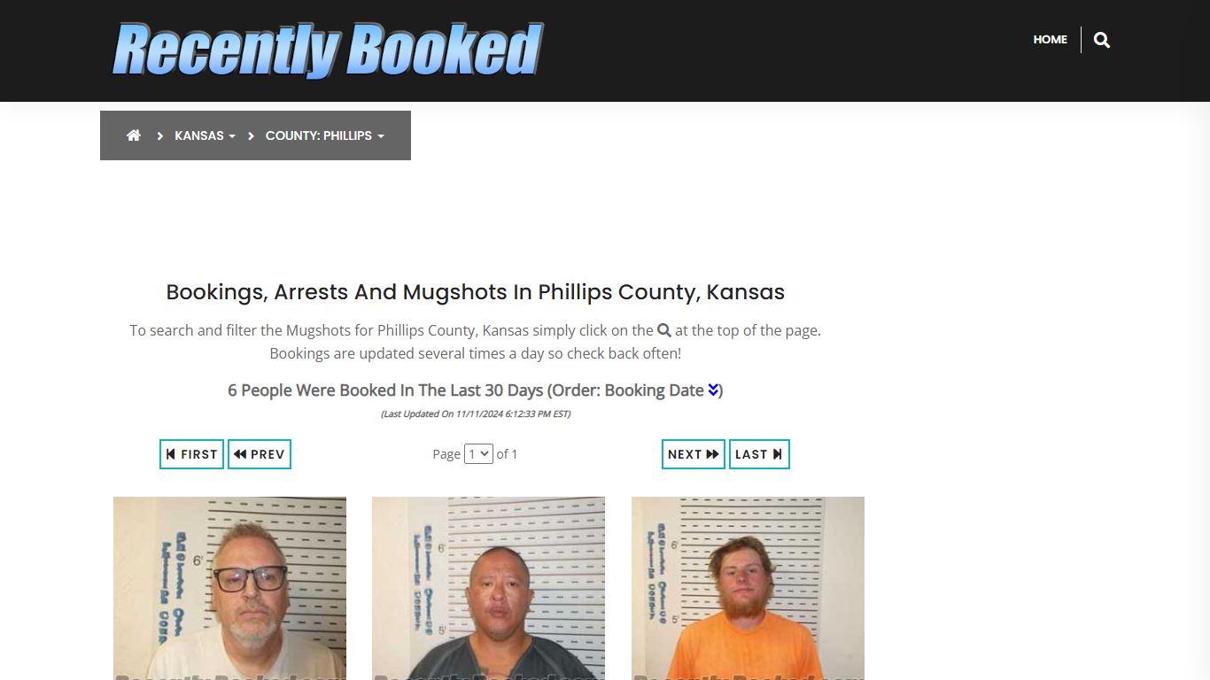 Bookings, Arrests and Mugshots in Phillips County, Kansas - Recently Booked