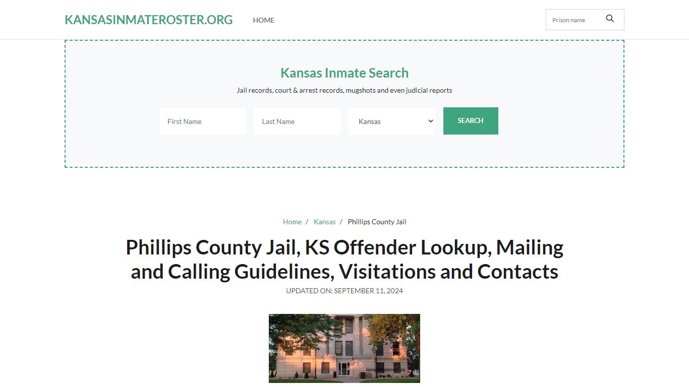 Phillips County Jail, KS: Inmate Search Options, Visitations, Contacts